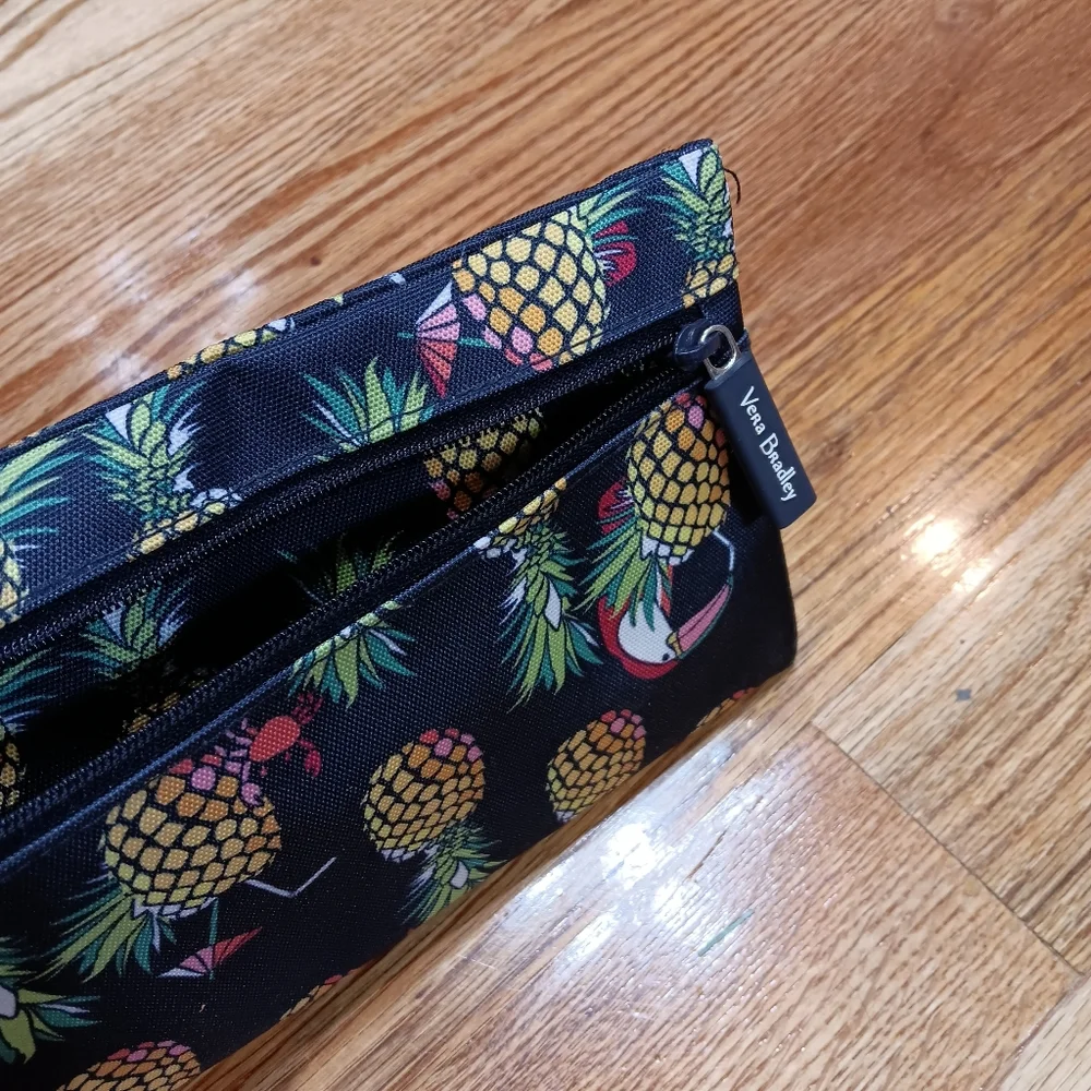 Vera Bradley Pencil Pouch Lighten Up Toucan Party! PINEAPPLES‎ TOUCAN